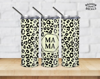Mama Tumbler Wrap Png, Digital Download, Seamless Leopard Tumbler Design, Mom Tumbler Png, 20oz Skinny Tumbler, Cheetah Tumbler Sublimation