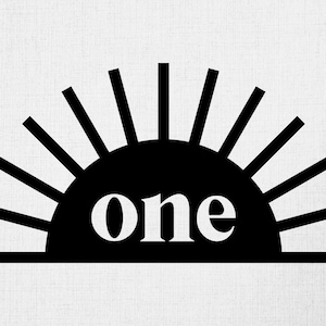 One Sunshine Svg, Digital Download, Boho Sun Svg, Half Sun Svg, Sunshine Svg, 1st Birthday Sun Svg, Silhouette, Printable, Svg Cut File