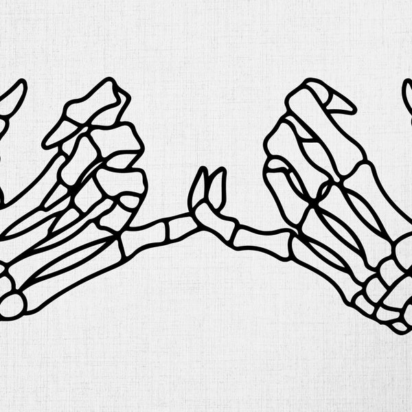 Skeleton Hands Svg, Pinky Promise Svg, Skeleton Svg, Digital Download, Skeleton Cut File, Skeleton Promise Svg, Cricut Cut File, Printable