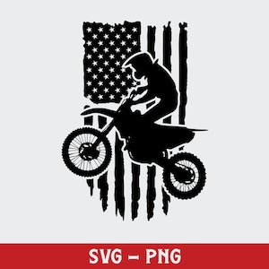 Dirt Bike Svg, American Motorcross Rider Svg, Digitale Download, Motorfiets Svg, Silhouet, Racing Svg, Biker Svg, Printable, Cricut