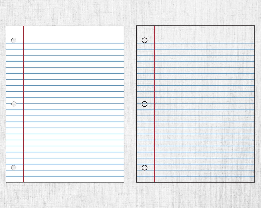 Lined Notebook Svg, Lined Paper Svg, School Paper Svg, Digital Download