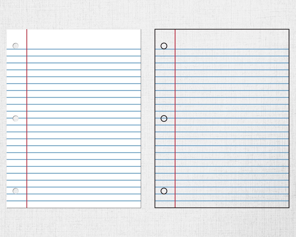 Lined Notebook Svg, Lined Paper Svg, School Paper Svg, Digital Download ...