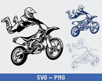 Motorcross Svg, Digitaler Download, Motorrad Svg, Dirtbike Svg, Motor Svg, Silhouette, Racing Svg, Biker Svg, druckbar, Cricut Cut Datei