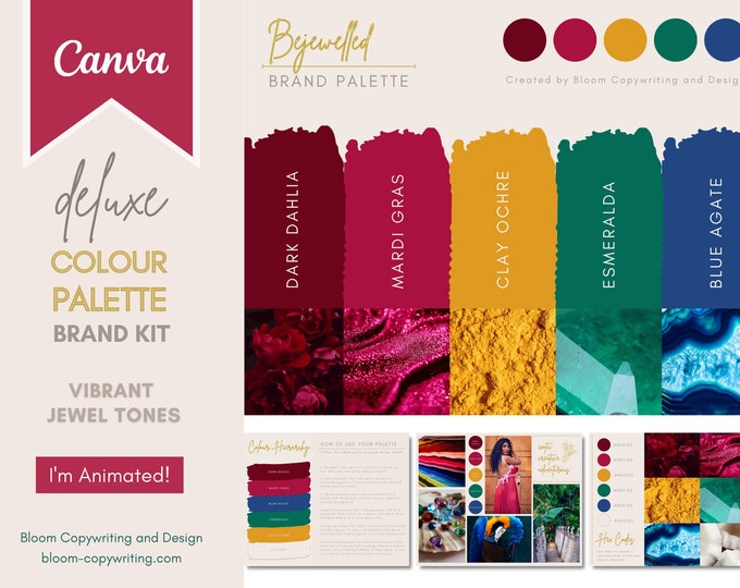 Deluxe Brand Palette Editable Canva Colour Palette With Hex Etsy
