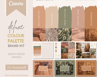 Deluxe Brand Palette | Editable Canva Colour Palette with Hex Codes | Small Business Branding Kit | Earthy Boho Colour Palette