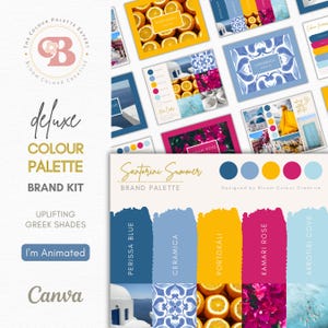 Luxury Brand Color Palette | Canva Color Palette with Hex Codes | Premium Business Branding Kit | Santorini Travel-Inspired Color Palette