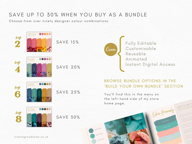 25% OFF 6 BRAND PALETTES - Build Your Own Colour Palette Bundle - Canva ...