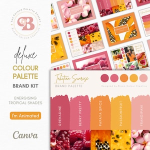 Luxury Color Palette  | Brand Color Palette with Hex Codes | Premium Business Branding Kit | Canva Color Palette | Tropical Color Palette