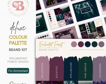 Luxury Color Palette | Brand Color Palette with Hex Codes | Premium Business Branding Kit | Forest Fairy Tale Canva Color Palette