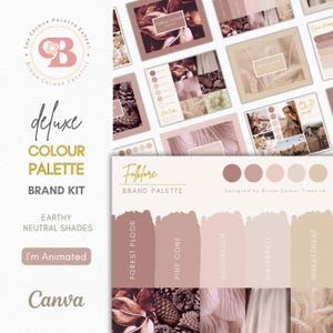 Neutral Canva Brand Colour Palette - Earthy Brand Kit with Hex Codes for Rustic, Organic and Soulful Businesses - Canva Branding Template