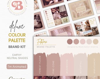 Neutral Canva Brand Colour Palette - Earthy Brand Kit with Hex Codes for Rustic, Organic and Soulful Businesses - Canva Branding Template