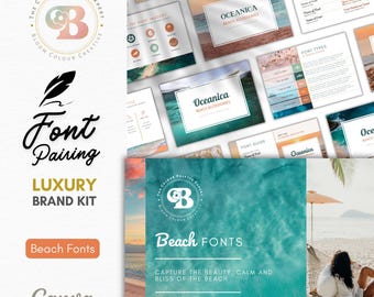 Beach Canva Font Pairing Guide - Luxury Canva Font Guide - Canva Font Pairing Cheat Sheet - Free Canva Font Pairings - Beachy Logo Design