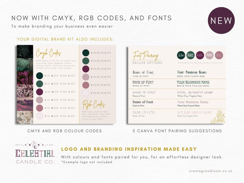 Mistical Color Code Mystical Brand Colour Palette With Fonts - Canva Brand Palette With ...