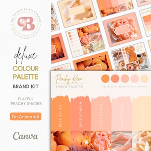 Luxury Brand Color Palette  | Canva Color Palette with Hex Codes | Premium Business Branding Kit | Peach Color Palette | Pastel Brand Kit