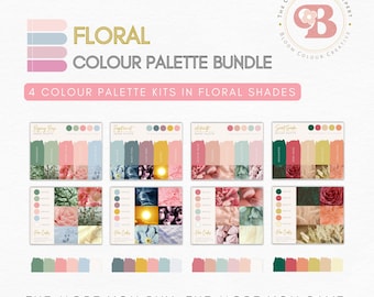SAVE 25% - Floral Brand Colour Palette Bundle - Canva Colour Palette with Hex Codes - Premium Business Branding Kit - Pastel Colour Branding