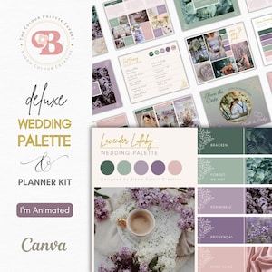 Lavender Wedding Palette - Editable Canva Colour Palette with Hex Codes - Wedding Colours and Planner Kit - Elegant Wedding Colour Scheme