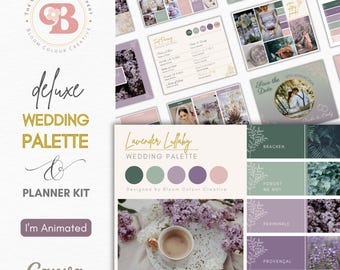 Lavender Wedding Palette - Editable Canva Colour Palette with Hex Codes - Wedding Colours and Planner Kit - Elegant Wedding Colour Scheme