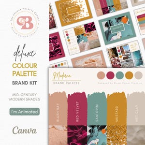 Luxury Color Palette  | Brand Color Palette with Hex Codes | Premium Business Branding Kit | Canva Color Palette | Mid-Century Color Palette