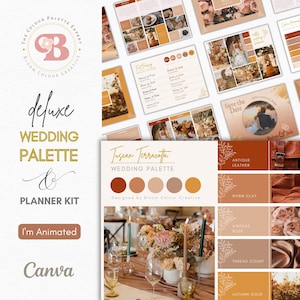 Deluxe Wedding Palette  | Editable Canva Colour Palette with Hex Codes | Wedding Colours and Planner Kit | Boho Tuscan Wedding Colour Scheme