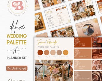 Terracotta Wedding Palette - Canva Colour Palette with Hex Codes - Boho Wedding Colours and Planner Kit - Boho Tuscan Wedding Colour Scheme