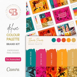 Luxury Color Palette  | Brand Color Palette with Hex Codes | Premium Business Branding Kit | Canva Color Palette | 60s Retro Color Palette