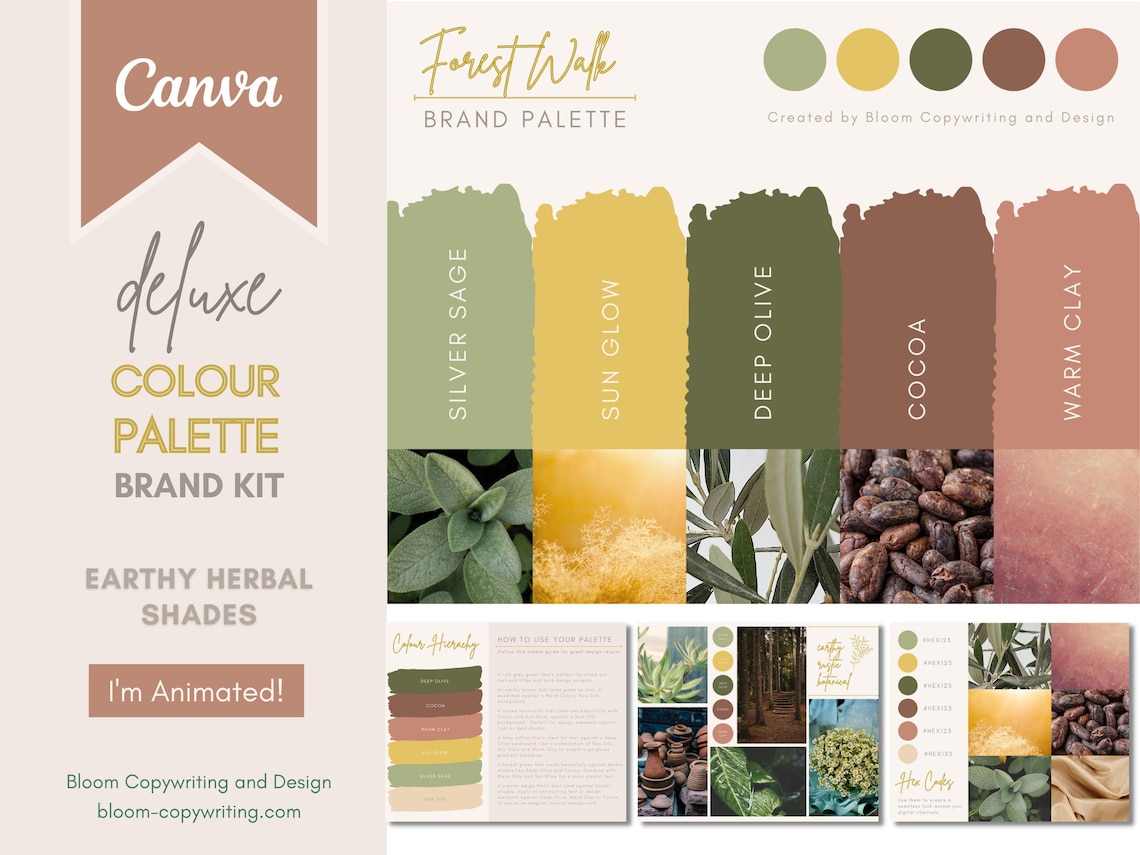 Deluxe Brand Palette Editable Canva Colour Palette With Hex Etsy