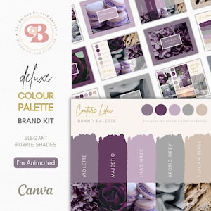 Luxury Color Palette  | Brand Color Palette with Hex Codes | Premium Business Branding Kit | Canva Color Palette | Lilac Color Palette