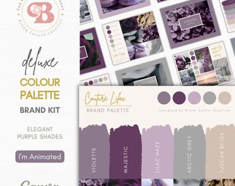 Luxury Color Palette  | Brand Color Palette with Hex Codes | Premium Business Branding Kit | Canva Color Palette | Lilac Color Palette