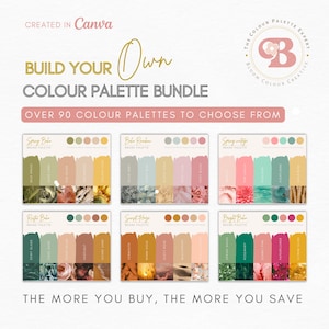 20% OFF 4 BRAND PALETTES - Build Your Own Colour Palette Bundle - Canva Colour Palettes with Hex Codes - Premium Business Branding Kit