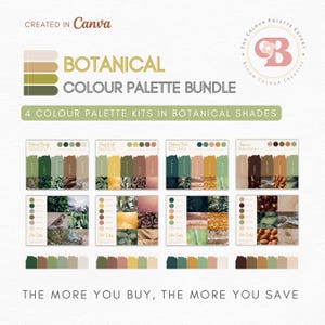 SAVE 25% | Botanical Brand Color Palette Bundle | Canva Color Palettes with Hex Codes | Premium Business Branding Kit | Botanical Brand Kit