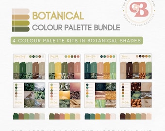 SAVE 25% - Botanical Brand Colour Palette Bundle - Canva Colour Palette with Hex Codes - Premium Business Branding Kit - Botanical Brand Kit