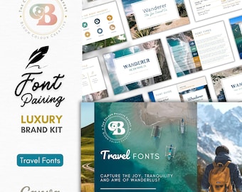 Travel Canva Font Pairing Guide - Luxury Canva Font Guide - Canva Font Pairing Cheat Sheet - Free Canva Font Pairings - Logo Design