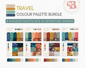 SAVE 25% - Travel Brand Colour Palette Bundle - Canva Colour Palettes with Hex Codes - Luxury Business Branding Kit - Travel Brand Design