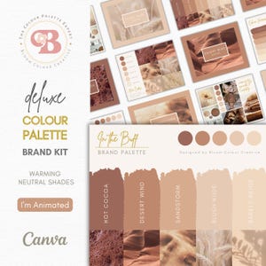 Neutral Brand Colour Palette – Canva Branding Kit with Hex Codes – Earthy Colours for Eco and Boho Small Business Branding