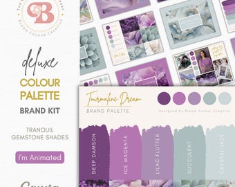 Luxury Brand Color Palette | Brand Color Palette with Hex Codes | Premium Business Branding Kit | Spiritual Purple Canva Color Palette