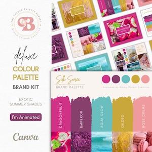Bright Brand Colour Palette for Canva – Luxury Brand Kit with Hex Codes – South Asian Branding Design for Jewellery and Fashion Brands
