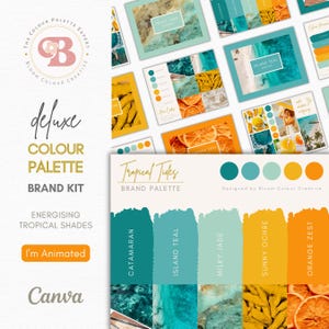Luxury Brand Color Palette | Tropical Brand Color Palette with Hex Codes | Premium Business Branding Kit | Exotic Island Canva Color Palette