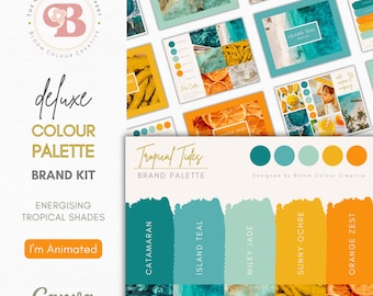 Luxury Brand Color Palette | Tropical Brand Color Palette with Hex Codes | Premium Business Branding Kit | Exotic Island Canva Color Palette