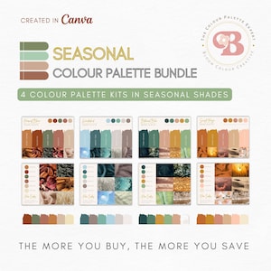 SAVE 25% - Seasonal Brand Colour Palette Bundle - Canva Colour Palettes with Hex Codes - Premium Business Branding Kit - Luxury Brand Kit