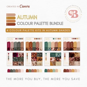 SAVE 25% - Fall Brand Colour Palette Bundle - Canva Colour Palettes with Hex Codes - Premium Business Branding Kit - Autumn Branding Bundle