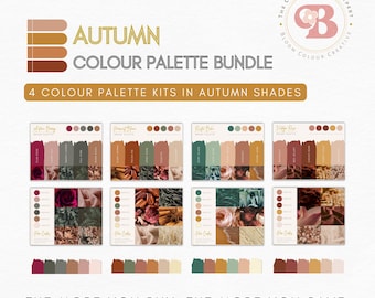 SAVE 25% - Fall Brand Colour Palette Bundle - Canva Colour Palettes with Hex Codes - Premium Business Branding Kit - Autumn Branding Bundle