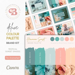 Luxury Brand Color Palette | Sunset Brand Color Palette with Hex Codes | Premium Business Branding Kit | Hawaiian Canva Color Palette