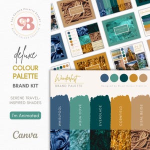 Luxury Brand Color Palette | Canva Color Palette with Hex Codes | Premium Business Branding Kit | Travel-Inspired Color Palette Brand Kit