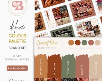Luxury Color Palette  | Brand Color Palette with Hex Codes | Premium Business Branding Kit | Canva Color Palette | Fall Color Palette