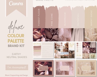 Deluxe Folklore Brand Palette  | Editable Canva Colour Palette with Hex Codes | Small Business Branding Kit | Earthy Colour Palette