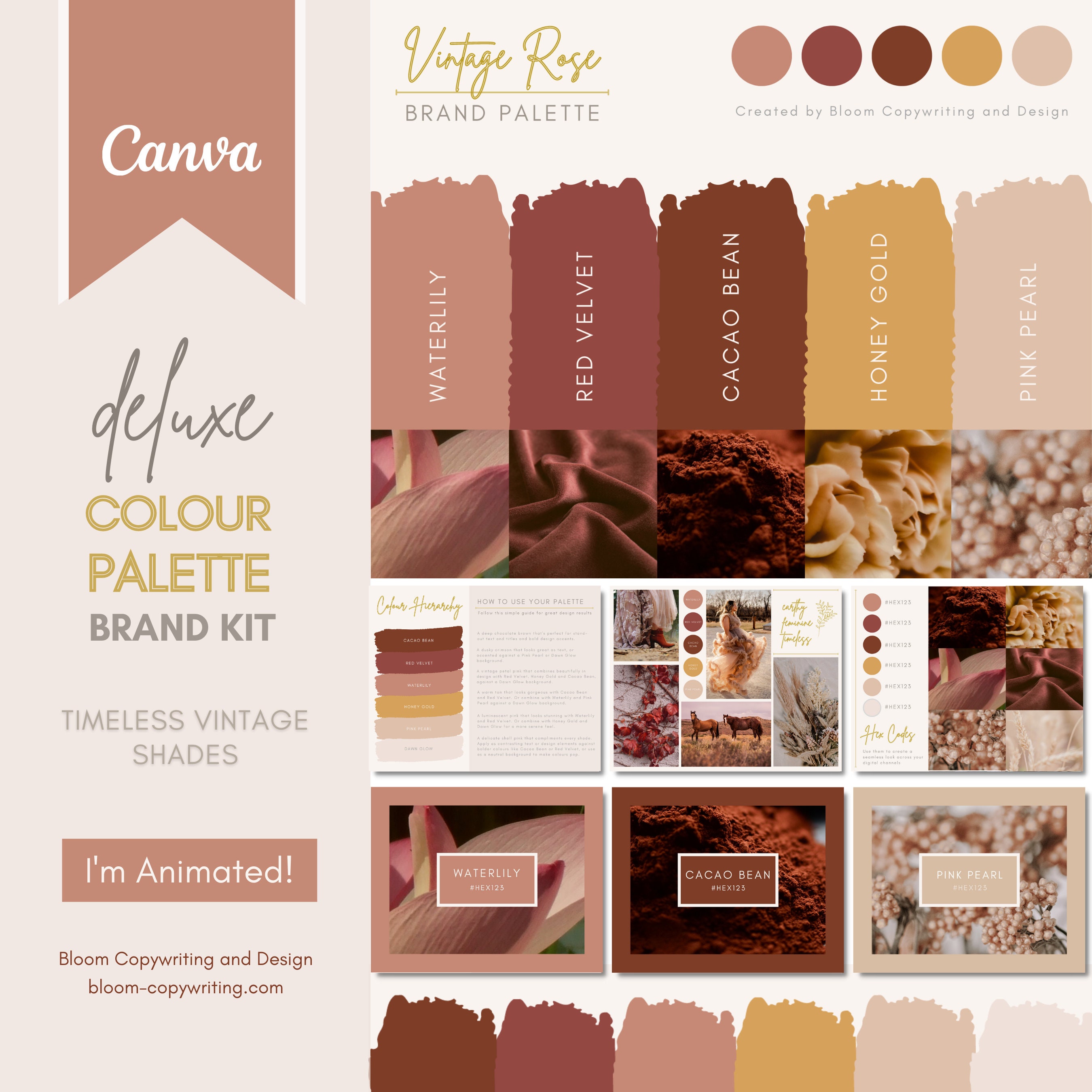 Deluxe Brand Palette Editable Canva Colour Palette With Hex Etsy