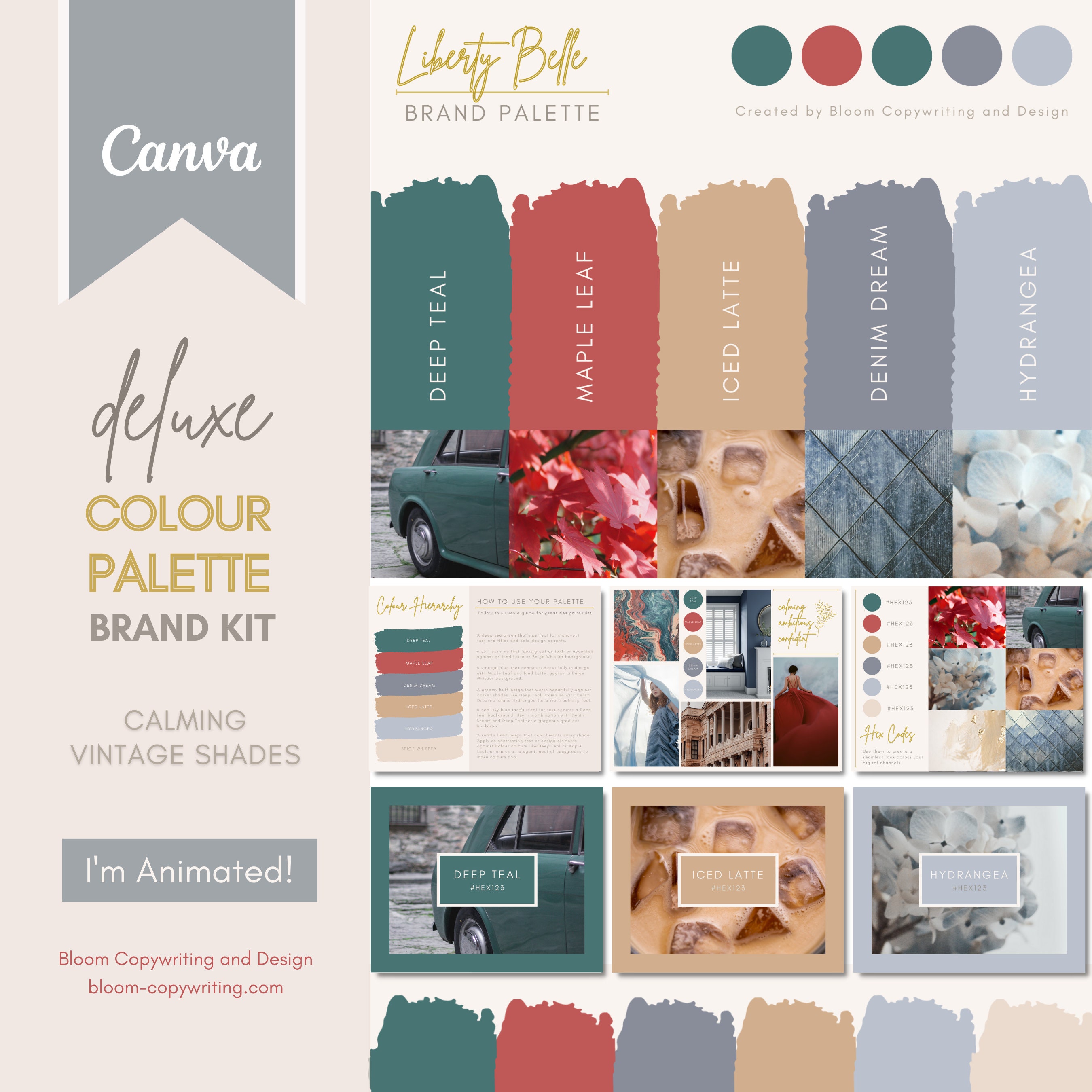 Deluxe Brand Palette Editable Canva Colour Palette With Hex - Etsy