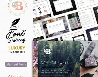Mystical Canva Font Pairing Guide - Luxury Canva Font Guide - Canva Font Pairing Cheat Sheet - Free Canva Font Pairings - Logo Design
