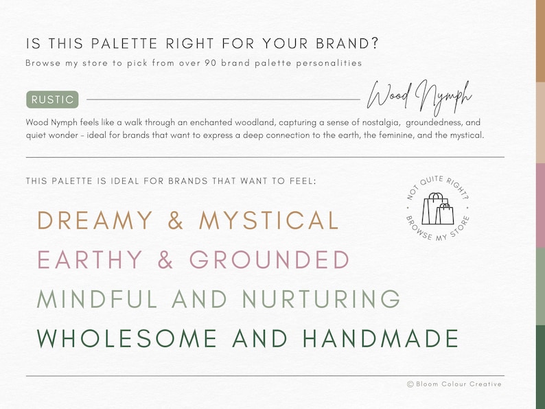 Rustic Brand Colour Palette for Canva – Wood Nymph Botanical Branding ...