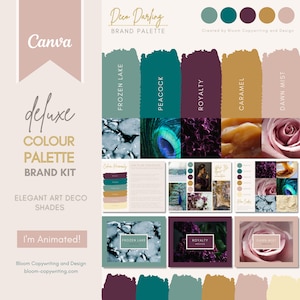 Deluxe Brand Palette Editable Canva Colour Palette With Hex Codes Small ...